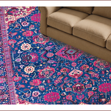 Ultra Soft Area Rug, Non Slip, Stain Resistant, Washable Area Rugs for Living Room, Bedroom, Eclectic Floral Blue Tones(Blue)