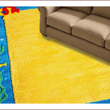 Ultra Soft Area Rug, Non Slip, Stain Resistant, Washable Area Rugs for Living Room, Bedroom, Vibrant Marine Life Classroom Non-Slip Area Carpet(Blue)