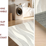 Ultra Soft Area Rug, Non Slip, Stain Resistant, Washable Area Rugs for Living Room, Bedroom, Innovative Cream Raised Line Geometry(Beige)