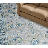 Ultra Soft Area Rug, Non Slip, Stain Resistant, Washable Area Rugs for Living Room, Bedroom, Elegant Transitional Gray Medallion(Gray)