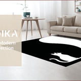 Ultra Soft Area Rug, Non Slip, Stain Resistant, Washable Area Rugs for Living Room, Bedroom, Contemporary Cozy Black and White Pattern(Black)