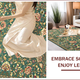 Ultra Soft Area Rug, Non Slip, Stain Resistant, Washable Area Rugs for Living Room, Bedroom, Lively Earth Tones with Intricate Patterns(Green)