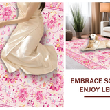 Ultra Soft Area Rug, Non Slip, Stain Resistant, Washable Area Rugs for Living Room, Bedroom, Charming Petal Shaped Aesthetic(Pink)