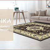 Ultra Soft Area Rug, Non Slip, Stain Resistant, Washable Area Rugs for Living Room, Bedroom, Luxurious Earth Tone Floral Design(Beige)