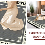 Ultra Soft Area Rug, Non Slip, Stain Resistant, Washable Area Rugs for Living Room, Bedroom, Sophisticated Black White Trellis Design(Black)