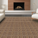 Ultra Soft Area Rug, Non Slip, Stain Resistant, Washable Area Rugs for Living Room, Bedroom, Timeless Tiled Neutral Palette(Brown)