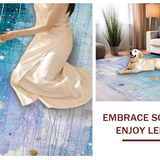 Ultra Soft Area Rug, Non Slip, Stain Resistant, Washable Area Rugs for Living Room, Bedroom, Seaside Fantasy Rug with Whimsical Jellyfish and Oceanic Pebble Motifs(Blue)