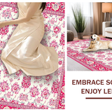 Ultra Soft Area Rug, Non Slip, Stain Resistant, Washable Area Rugs for Living Room, Bedroom, Contemporary Cheerful Blossom Palette(Red)