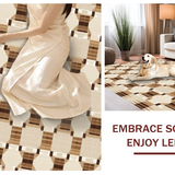 Ultra Soft Area Rug, Non Slip, Stain Resistant, Washable Area Rugs for Living Room, Bedroom, Elegant Geometric Diamond Motif(Beige)