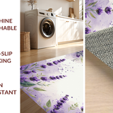 Ultra Soft Area Rug, Non Slip, Stain Resistant, Washable Area Rugs for Living Room, Bedroom, Lavish Watercolor Garden Fusion(Purple)