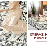 Ultra Soft Area Rug, Non Slip, Stain Resistant, Washable Area Rugs for Living Room, Bedroom, Chic Textured Diamond Arrangement(White)