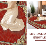 Ultra Soft Area Rug, Non Slip, Stain Resistant, Washable Area Rugs for Living Room, Bedroom, Chic Classic Geometric Arrangement(Red)