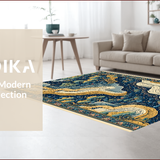 Ultra Soft Area Rug, Non Slip, Stain Resistant, Washable Area Rugs for Living Room, Bedroom, Colorful Tibetan Tiger Living Room Non-Slip Rug(Blue)