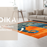 Ultra Soft Area Rug, Non Slip, Stain Resistant, Washable Area Rugs for Living Room, Bedroom, Lively Colorful Animal Design(Orange)