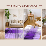 Ultra Soft Area Rug, Non Slip, Stain Resistant, Washable Area Rugs for Living Room, Bedroom, Eclectic Purple and Black Artistry(Purple)