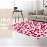 Ultra Soft Area Rug, Non Slip, Stain Resistant, Washable Area Rugs for Living Room, Bedroom, Modern Leopard Print Soft Playroom Rug(Pink)