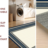 Navy Blue Geometric Harmony(Beige)