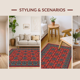 Ultra Soft Area Rug, Non Slip, Stain Resistant, Washable Area Rugs for Living Room, Bedroom, Elegant Twisted Textile Fusion(Red)