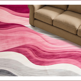 Ultra Soft Area Rug, Non Slip, Stain Resistant, Washable Area Rugs for Living Room, Bedroom, Chic Pink Gray Visual Harmony(Pink)
