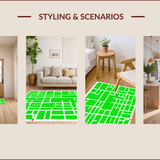Ultra Soft Area Rug, Non Slip, Stain Resistant, Washable Area Rugs for Living Room, Bedroom, Interactive Green City Map Playroom Rug(Green)