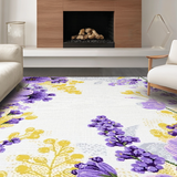 Ultra Soft Area Rug, Non Slip, Stain Resistant, Washable Area Rugs for Living Room, Bedroom, Minimalist Spring Floral Arrangement(Purple)