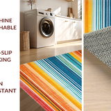 Ultra Soft Area Rug, Non Slip, Stain Resistant, Washable Area Rugs for Living Room, Bedroom, Bold Teal and Orange Swirl(Orange)
