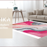 Ultra Soft Area Rug, Non Slip, Stain Resistant, Washable Area Rugs for Living Room, Bedroom, Stylish Contemporary Artistic Blend(Pink)