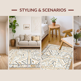 Ultra Soft Area Rug, Non Slip, Stain Resistant, Washable Area Rugs for Living Room, Bedroom, Rustic Off-White Charm with Tassels(Beige)