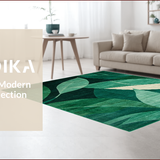 Ultra Soft Area Rug, Non Slip, Stain Resistant, Washable Area Rugs for Living Room, Bedroom, Stylish Modern Organic Aesthetic(Green)