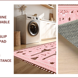 Ultra Soft Area Rug, Non Slip, Stain Resistant, Washable Area Rugs for Living Room, Bedroom, Cute Rodeo Cowgirl Pink Bathroom Decor Rug(Beige)
