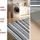Ultra Soft Area Rug, Non Slip, Stain Resistant, Washable Area Rugs for Living Room, Bedroom, Bold Black & White Runner(Black)