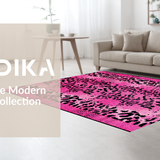 Ultra Soft Area Rug, Non Slip, Stain Resistant, Washable Area Rugs for Living Room, Bedroom, Contemporary Animal Print Elegance(Pink)