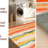 Ultra Soft Area Rug, Non Slip, Stain Resistant, Washable Area Rugs for Living Room, Bedroom, Stylish Contemporary Gradient Look(Orange)
