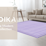 Ultra Soft Area Rug, Non Slip, Stain Resistant, Washable Area Rugs for Living Room, Bedroom, Playful Modern Checkered Style(Purple)