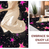Ultra Soft Area Rug, Non Slip, Stain Resistant, Washable Area Rugs for Living Room, Bedroom, Energetic Rainbow Starry Arrangement(Black)