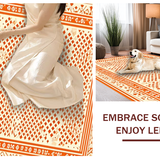 Ultra Soft Area Rug, Non Slip, Stain Resistant, Washable Area Rugs for Living Room, Bedroom, Unique Contemporary Tiled Composition(Orange)