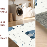 Ultra Soft Area Rug, Non Slip, Stain Resistant, Washable Area Rugs for Living Room, Bedroom, Soft Blue Grey Animal Motif(White)
