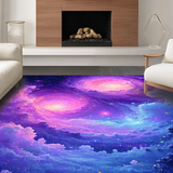 Ultra Soft Area Rug, Non Slip, Stain Resistant, Washable Area Rugs for Living Room, Bedroom, Radiant Space Odyssey Visuals(Purple)