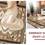 Ultra Soft Area Rug, Non Slip, Stain Resistant, Washable Area Rugs for Living Room, Bedroom, Geometric Earth Tone Mosaic(Brown)