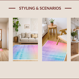 Ultra Soft Area Rug, Non Slip, Stain Resistant, Washable Area Rugs for Living Room, Bedroom, Vibrant Colorful Starburst Design(Pink)