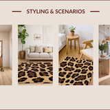 Ultra Soft Area Rug, Non Slip, Stain Resistant, Washable Area Rugs for Living Room, Bedroom, Leopard Print Low-Pile(Beige)
