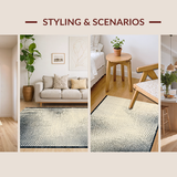 Ultra Soft Area Rug, Non Slip, Stain Resistant, Washable Area Rugs for Living Room, Bedroom, Striking Charcoal Animal Design(Beige)