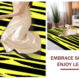 Ultra Soft Area Rug, Non Slip, Stain Resistant, Washable Area Rugs for Living Room, Bedroom, Elegant Striped Safari Charm(Yellow)