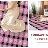 Ultra Soft Area Rug, Non Slip, Stain Resistant, Washable Area Rugs for Living Room, Bedroom, Vibrant Playful Floral Composition(Pink)