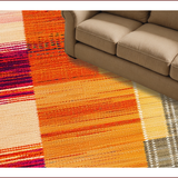 Ultra Soft Area Rug, Non Slip, Stain Resistant, Washable Area Rugs for Living Room, Bedroom, Reversible Boho Orange Nursery Playroom Rug(Orange)