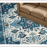 Ultra Soft Area Rug, Non Slip, Stain Resistant, Washable Area Rugs for Living Room, Bedroom, Chic Coastal Floral Accents(Blue)