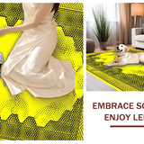 Ultra Soft Area Rug, Non Slip, Stain Resistant, Washable Area Rugs for Living Room, Bedroom, Youthful Bee-Themed Geometric Style(Yellow)