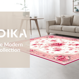 Ultra Soft Area Rug, Non Slip, Stain Resistant, Washable Area Rugs for Living Room, Bedroom, Eclectic Nature-Inspired Color Harmony(Pink)