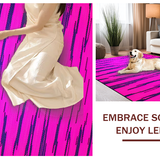 Ultra Soft Area Rug, Non Slip, Stain Resistant, Washable Area Rugs for Living Room, Bedroom, Funky Colorful Animal Motif(Pink)