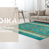 Ultra Soft Area Rug, Non Slip, Stain Resistant, Washable Area Rugs for Living Room, Bedroom, Abstract Lattice Design Aesthetic(Blue)